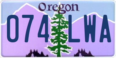 OR license plate 074LWA