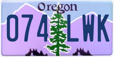 OR license plate 074LWK