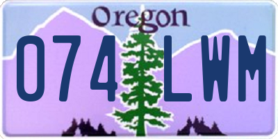 OR license plate 074LWM