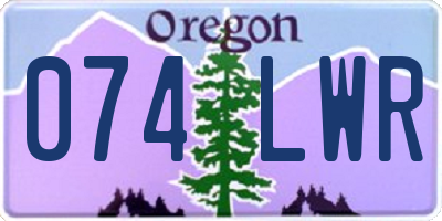 OR license plate 074LWR