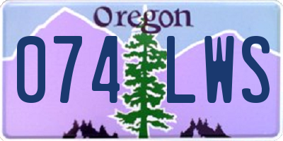 OR license plate 074LWS