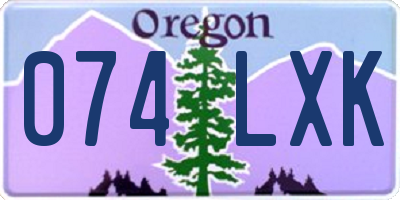 OR license plate 074LXK