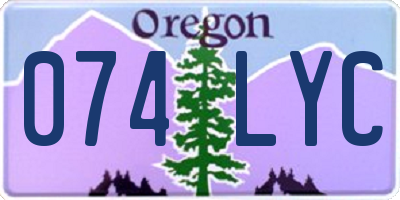 OR license plate 074LYC