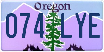 OR license plate 074LYE