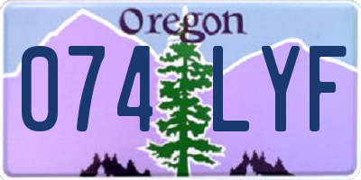 OR license plate 074LYF