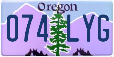 OR license plate 074LYG