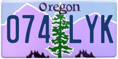 OR license plate 074LYK