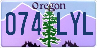 OR license plate 074LYL