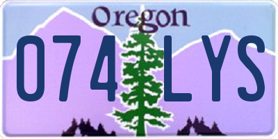 OR license plate 074LYS