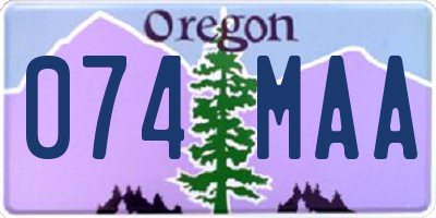 OR license plate 074MAA