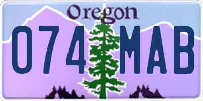 OR license plate 074MAB