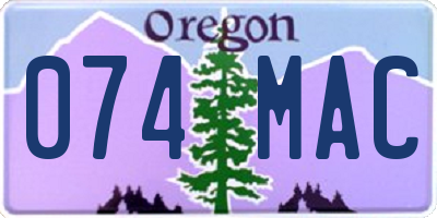 OR license plate 074MAC