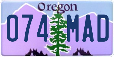 OR license plate 074MAD