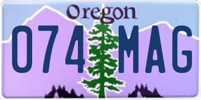 OR license plate 074MAG