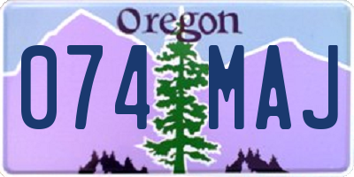 OR license plate 074MAJ