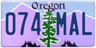 OR license plate 074MAL