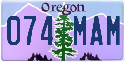 OR license plate 074MAM