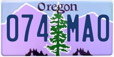 OR license plate 074MAO