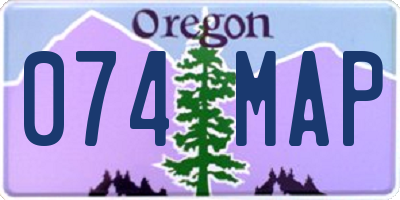OR license plate 074MAP