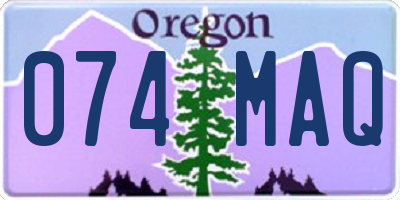 OR license plate 074MAQ