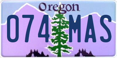 OR license plate 074MAS