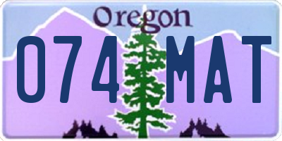 OR license plate 074MAT