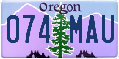 OR license plate 074MAU