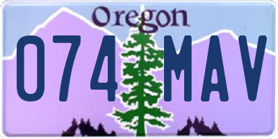 OR license plate 074MAV