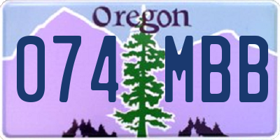 OR license plate 074MBB