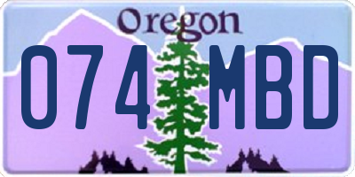 OR license plate 074MBD