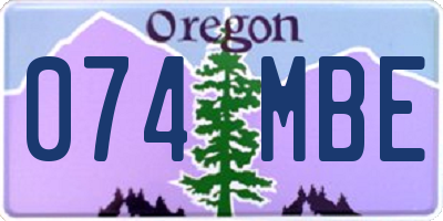 OR license plate 074MBE