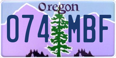 OR license plate 074MBF