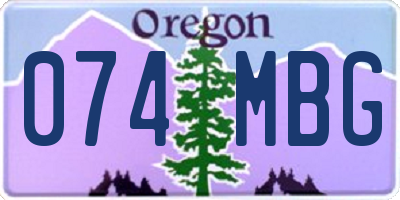 OR license plate 074MBG