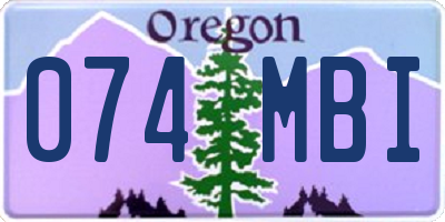 OR license plate 074MBI