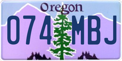 OR license plate 074MBJ