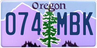 OR license plate 074MBK