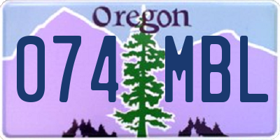 OR license plate 074MBL