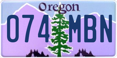 OR license plate 074MBN