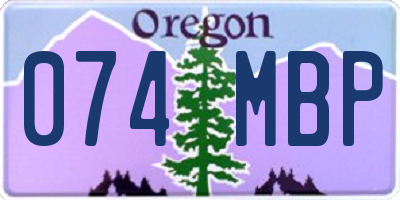 OR license plate 074MBP