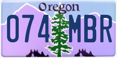 OR license plate 074MBR