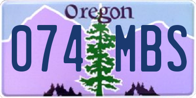 OR license plate 074MBS