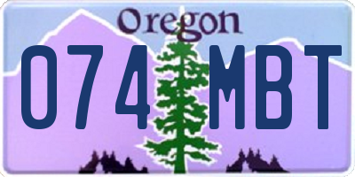OR license plate 074MBT