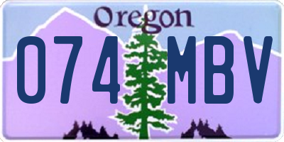 OR license plate 074MBV