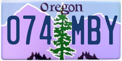 OR license plate 074MBY