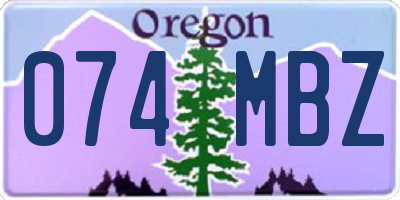 OR license plate 074MBZ