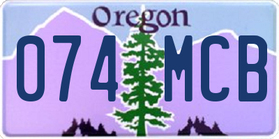 OR license plate 074MCB