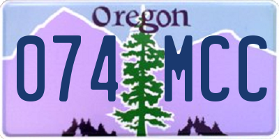 OR license plate 074MCC