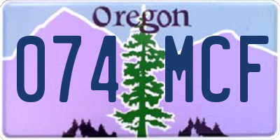 OR license plate 074MCF