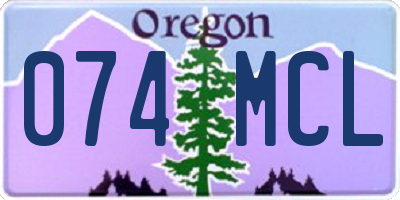 OR license plate 074MCL