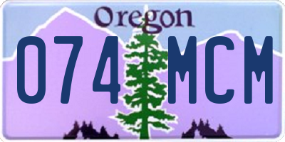 OR license plate 074MCM